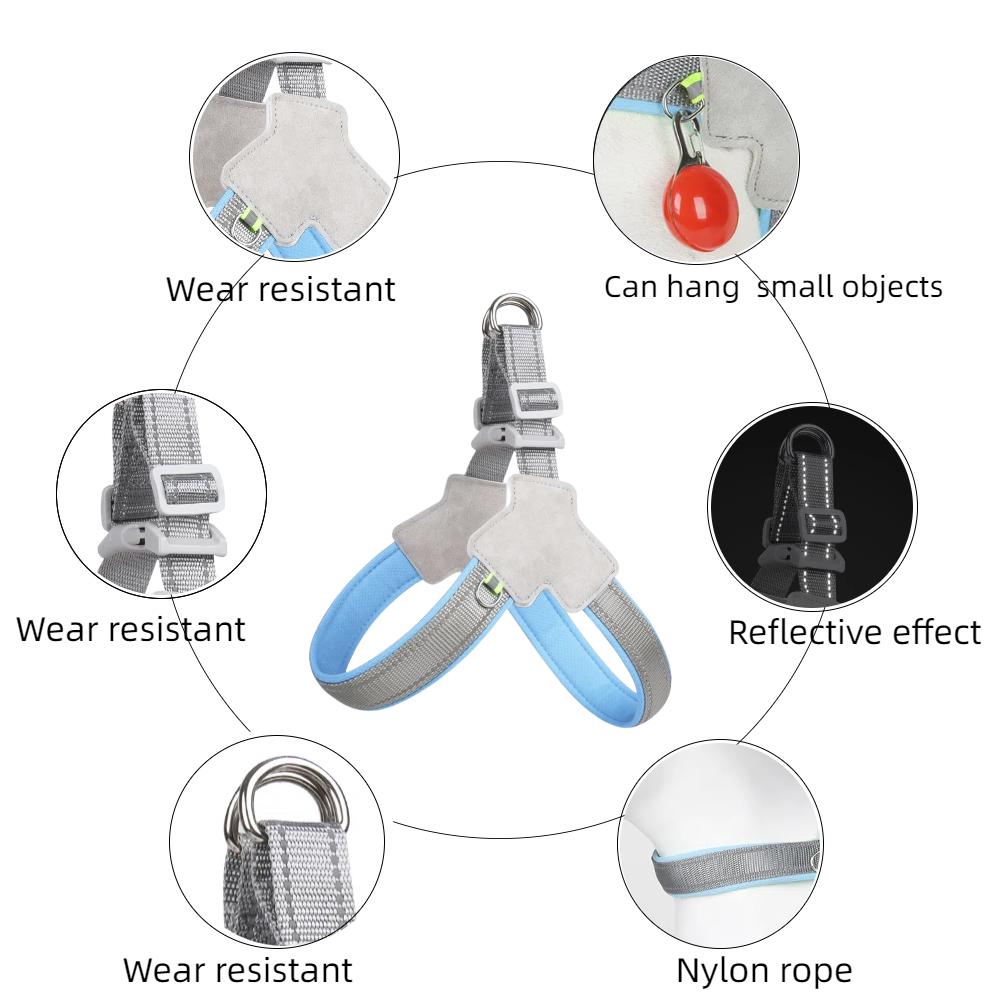 Reflective Pet Dog Harness For Small Medium Large Dogs Adjustable Nylon Pet Chest Strap No Pull Coller Harness Bulldog Supplies