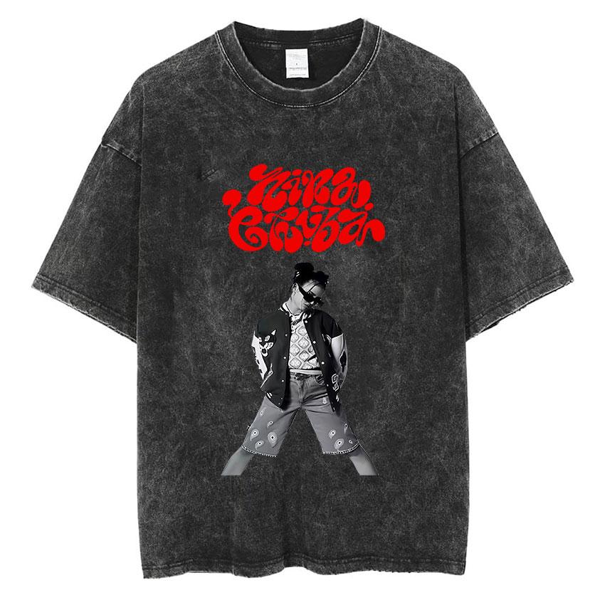 Nina Chuba Arena Tour Vintage Washed TShirt Men Women Harajuku High Quality Cotton T Shirt Hip Hop Clothing Oversized Tees
