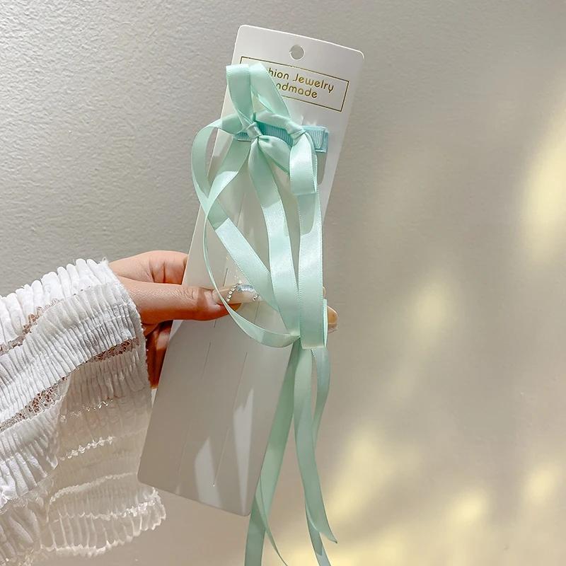 Elegant Bow Ribbon Hairpin Baby High-Value Hair Bands Female Su Hanfu Braided Long Hairband Hair Accessories for Girl Headwear
