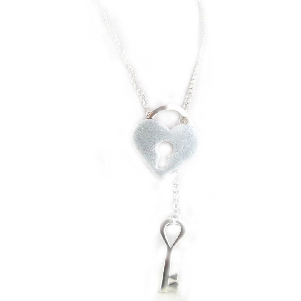 Dolce Vita [L2603] - Silver White 'Love' Designer Necklace