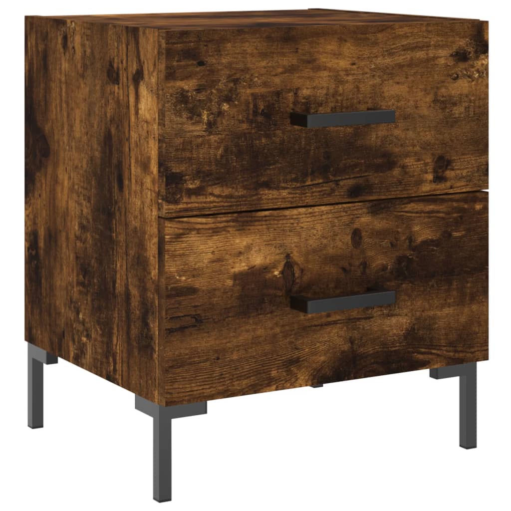 Nightstand Smoked Oak 40x35x47.5 cm Engineered Wood