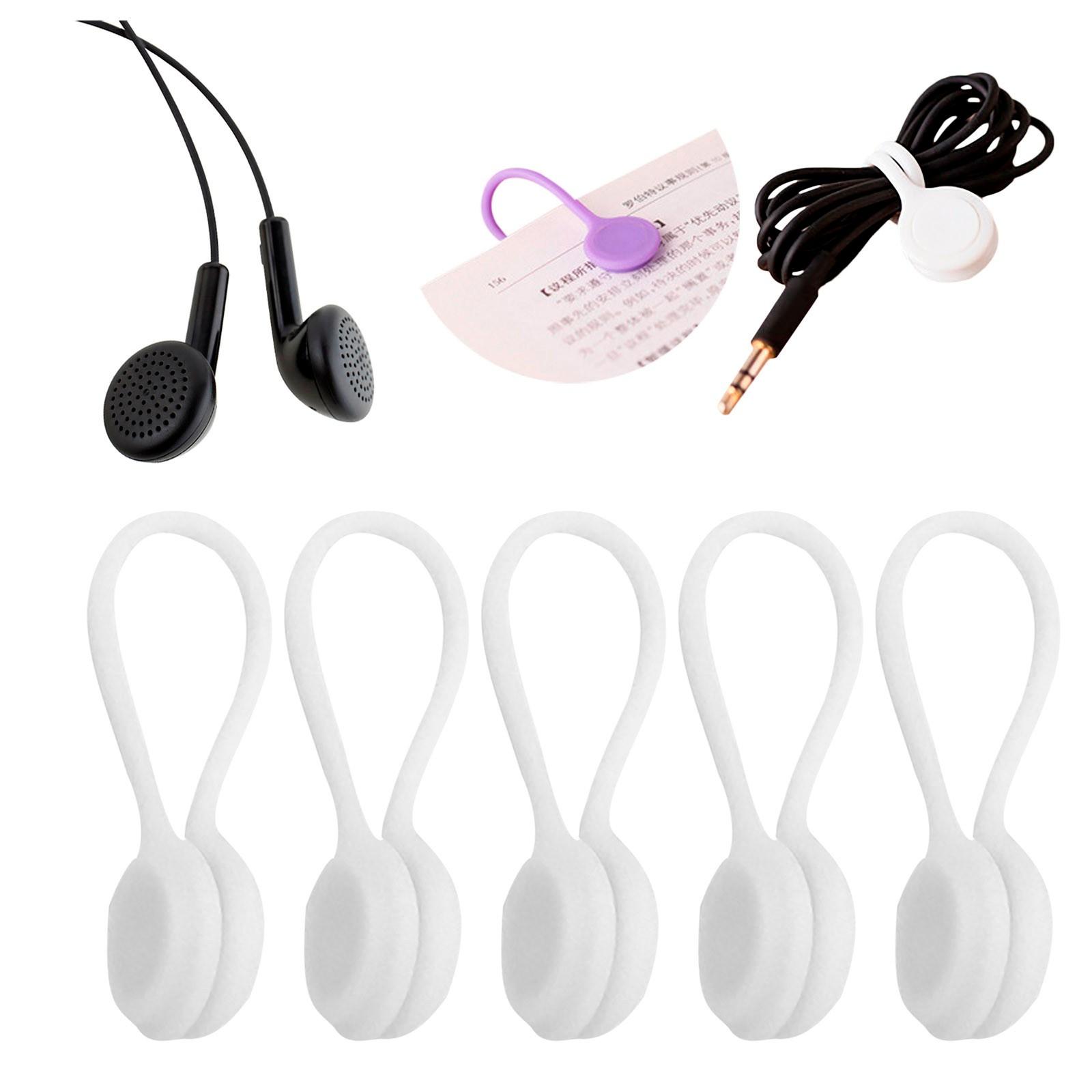 

Разноцветные прочные магнитные стяжки - кабельная система 5 шт. белый