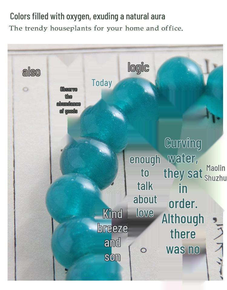 Pulsera de Cuentas de Buda de Vidrio Retro Zibo Boshan - Cuerda Hecha a Mano Verde Lago