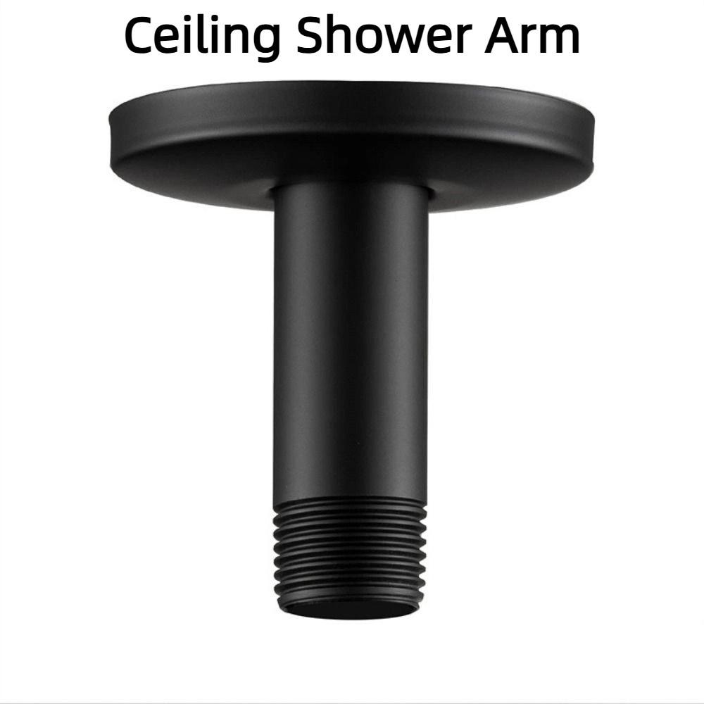 10cm Ceiling Shower Arm with Flange Ceiling Mount Shower Wall Pipe Rainfall Straight Shower Ceiling Rod Faucet Replacement