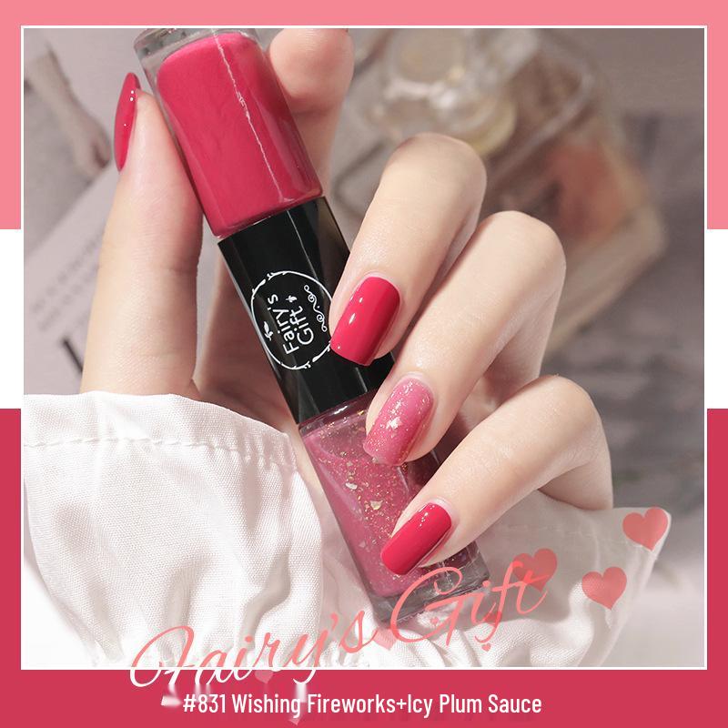 Two-Color Quick-Drying Nail Polish with Large Glitter