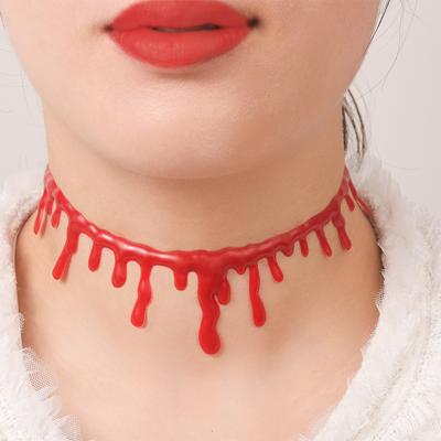Hot Halloween Necklace Exaggerated Personality Resin Adjustable Blood Necklace Pendant.