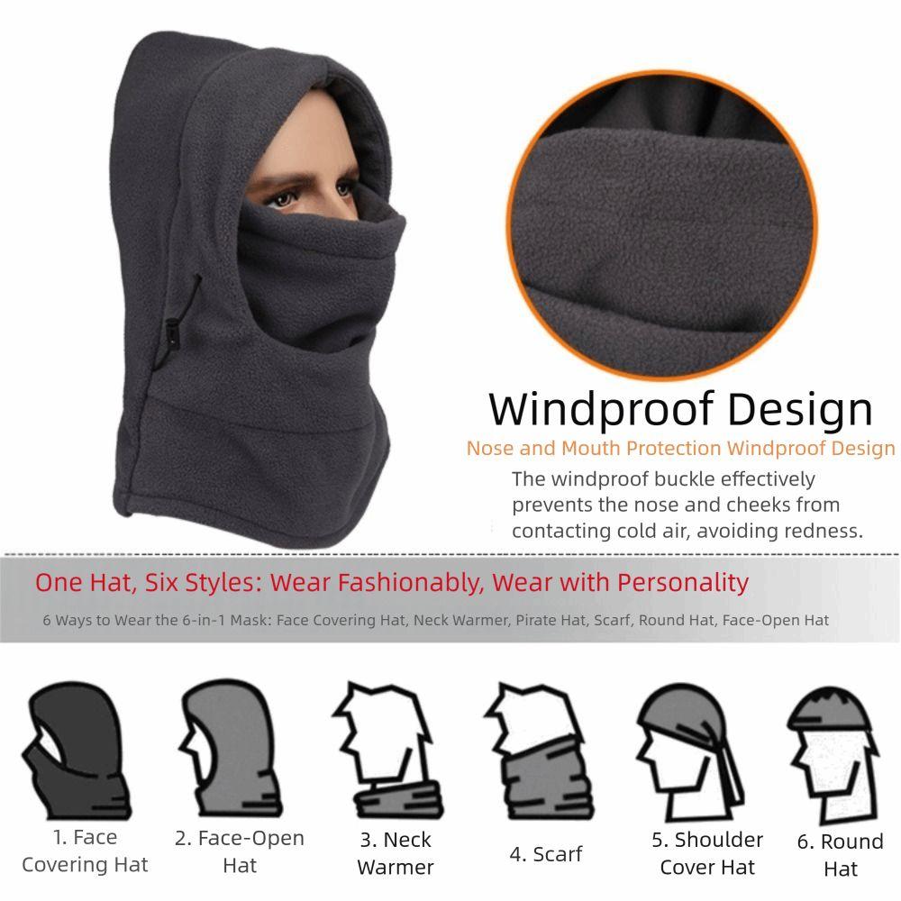 Warmer Balaclava Ski Mask Caps Hooded Neck Warmer Winter Warm Cap Thermal Fleece Hat  Winter Wear