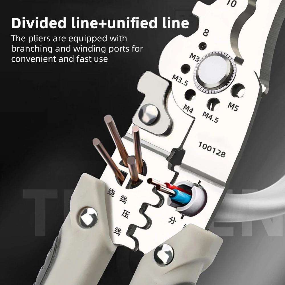 Multifunctional Wire Crimper Pliers Cable Cutter Adjustable Automatic Electrical Wire Stripper Stripping Terminal Hand Tool