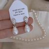 Exquisite S925 Silver Pearl Earrings with Zircon Inlays for Women