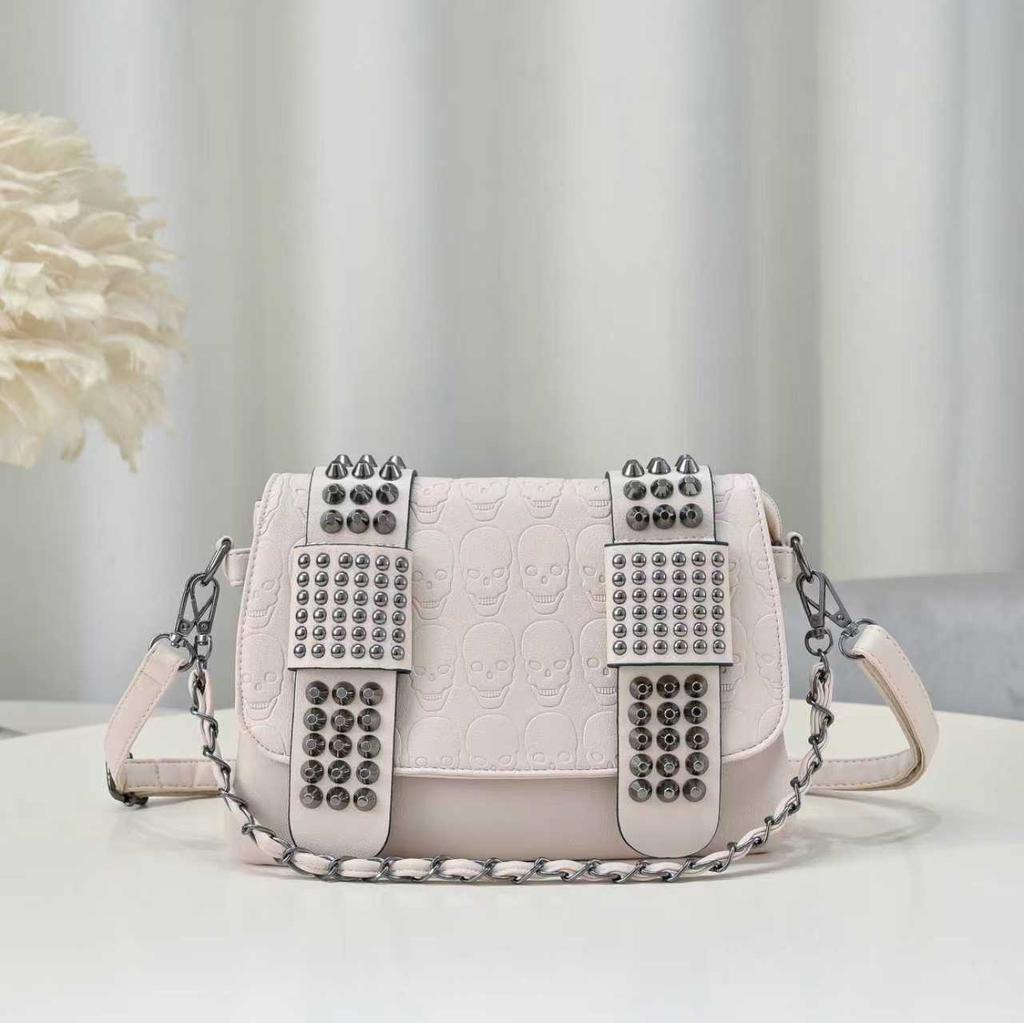 European and American Women's Bag Rivet Skull Head Bag Women's Bag Shoulder Bag Diagonal Cross Bag