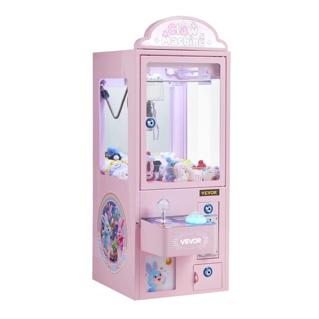 Claw Crane Machine, Medium-Sized Arcade Game Machine with Light & Sound, Adjustable Steel Claws, Precise Toy Candy Grabber Prize Dispenser Vending