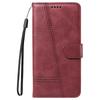 For Xiaomi Redmi 13 5G/13 4G Anti-Scratch Phone Case Imprinted Line PU Leather Cover Wallet with Wrist Strap