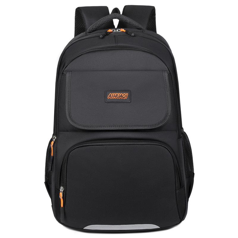 

Reflective strip backpack men s travel large capacity school backpack women go out light student schoolbag dirt resistant помаранчевий