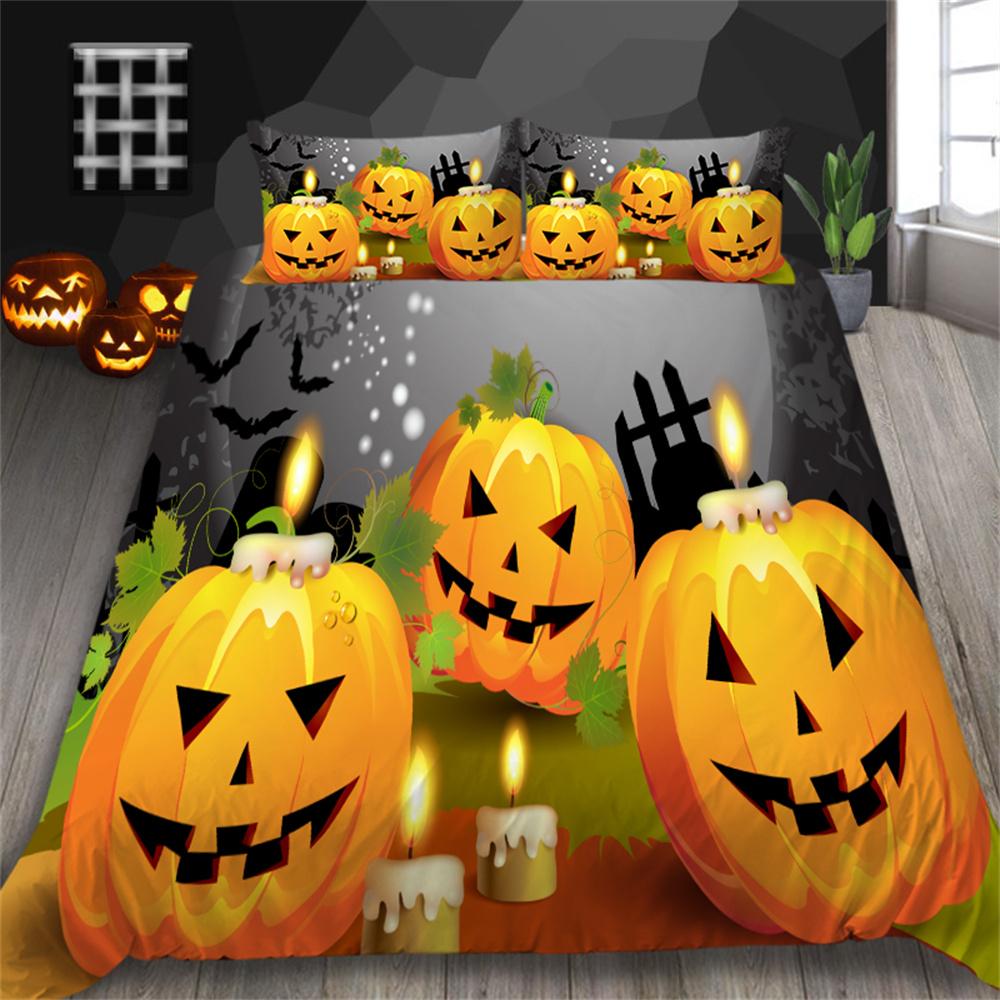 Halloween Duvet Cover Set Fashion Bedding Cover Suit King Size Bedding Teen Adluts Breathable Bedding Cover