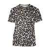 Summer Classic Leopard Print 3D Dot Pattern Harajuku Style Short Sleeve Shirt Comfortable Cool Color