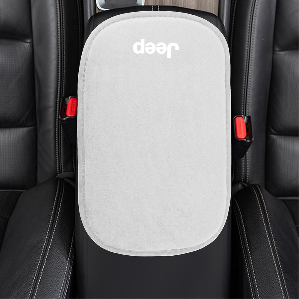 Car Armrest Storage Box Cover Auto Armrest Leather Cushion For Jeep Compass Renegade Wrangler JK Patriot Grand Cherokee Rubicon AKS1