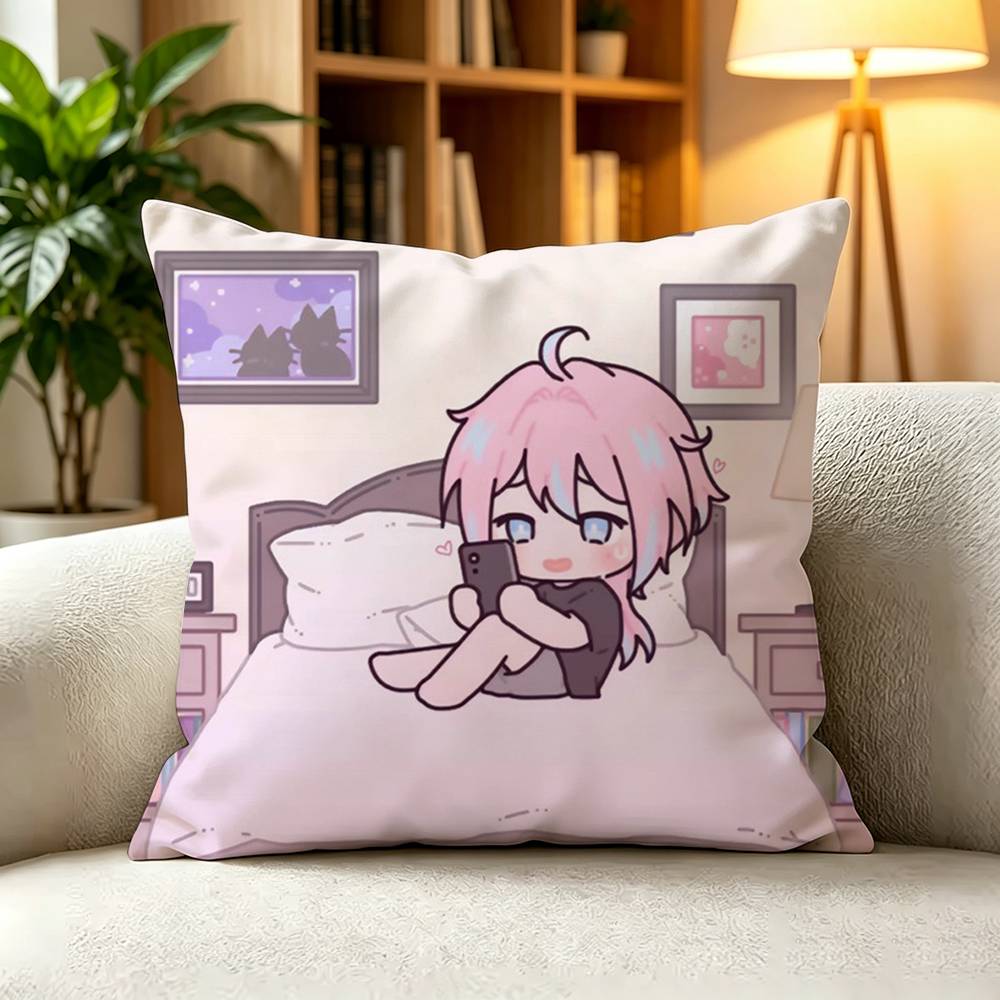 S-Soft Pastel 14 Days With You Game Pillow Case Square Double-Sided Sofa Cushion Cover Bedroom Bedside Pillow