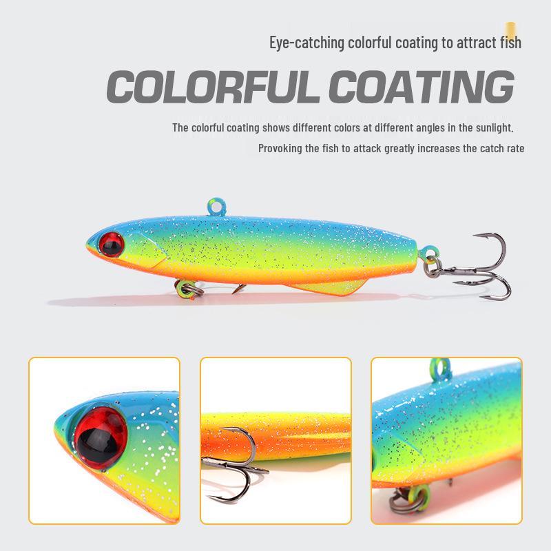 Silicone Vib Sinking Long-Cast Bass Bait: Low Temp Resistant, Realistic Hook for Bottom Search