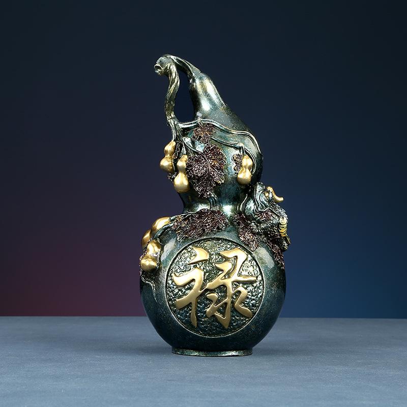 Color Copper &Lt;Fu Lu Gourd&Gt; Living Room Entrance Home Decor Office Craft Ornament
