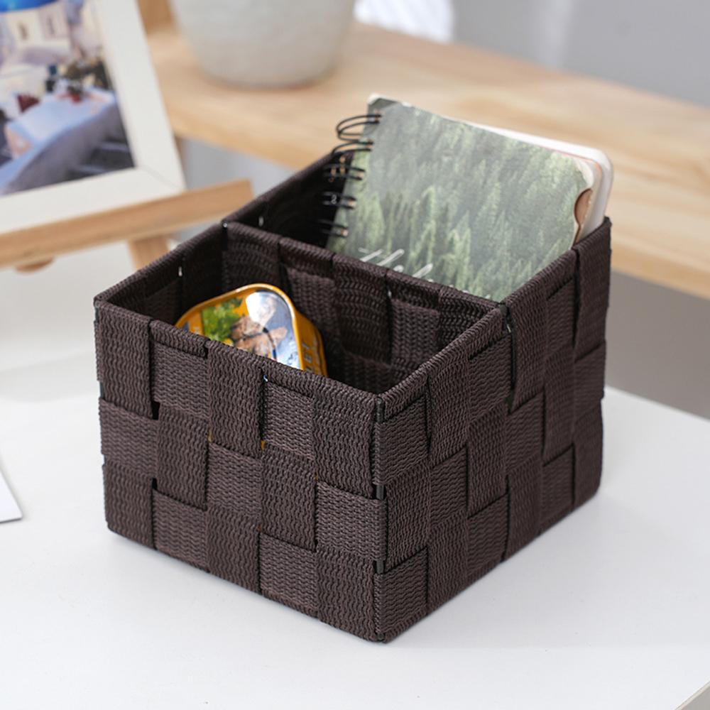 Creative Weaving Polypropylene Silk Partition Storage Basket Desktop Miscellaneous Organizer Simple Home Decoration