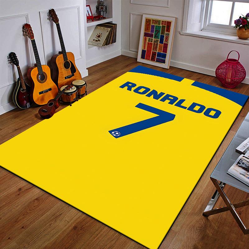 Yellow Jersey Design with Ronaldo 7 Patterned carpet a non slip rug suitable for all seasons and any setting, gift