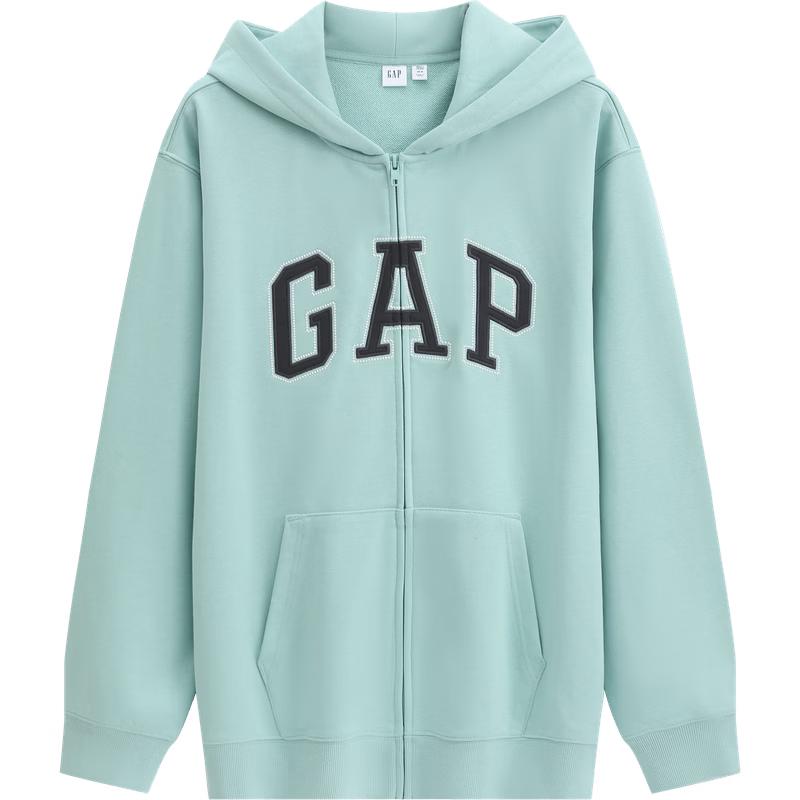 GAP Unisex 2026 Spring Logo Embroidered Loose Fit Zip-up Hoodie