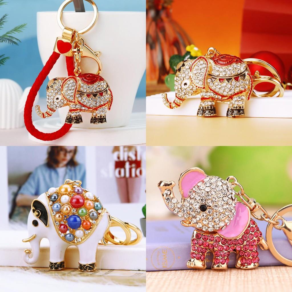Exquisite Thai Elephant Keychain With Sparkling Rhinestones For Chic Fashion Accessories