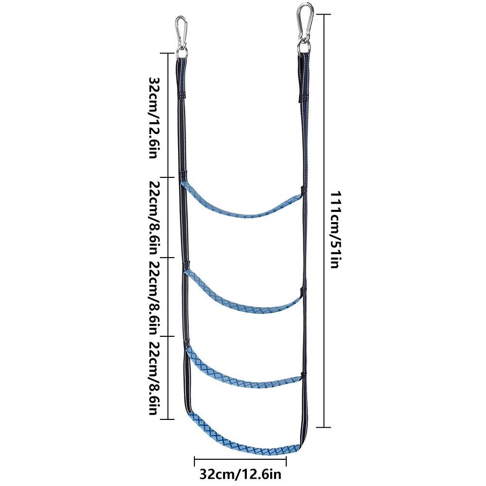 3/4/5 Step Boat Rope Ladder Folding Hanging Rope Ladder Light-weight Uv-proof Portable Rope Ladder Boat Boarding