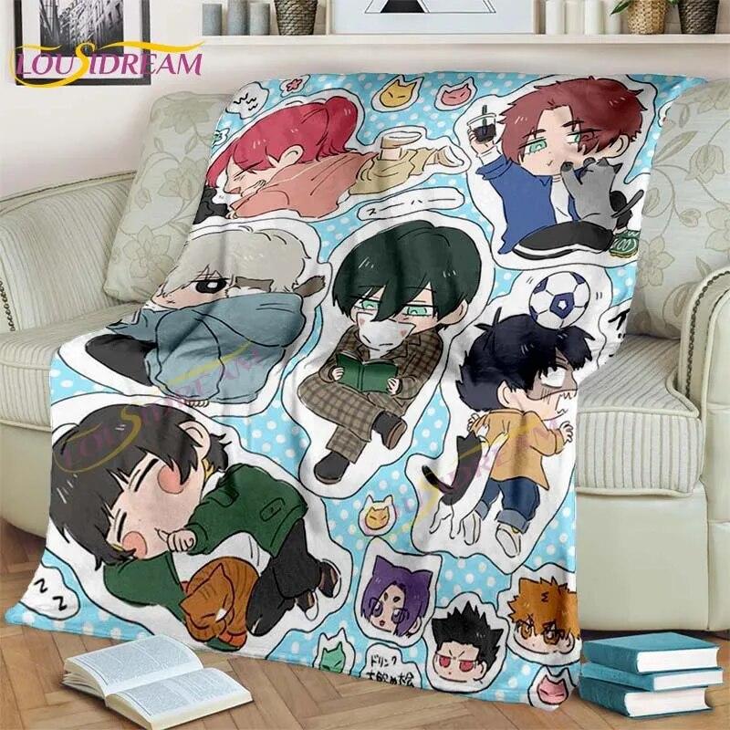 Anime Blue Lock Blanket 3D Cartoon Flannel Blanket Chigiri Hyoma Isagi Yoichi Blanket for Bed Sofa Child Adult Blanket Boy Gifts