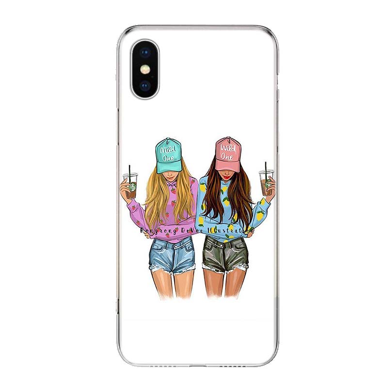 

Best Friends BFF Matching Phone Case Cover For iPhone 11 12 13 Mini 14 15 Plus 16 Pro Max 17 Air 7 8 + SE Art Customized Fundas iPhone 15 Plus