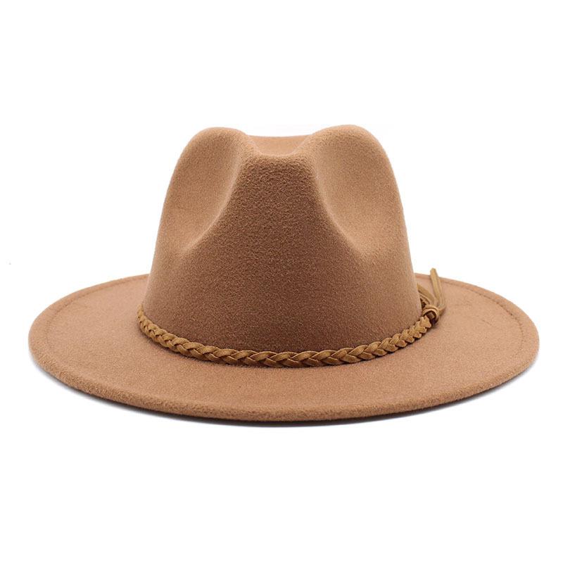 Fedora Hat Woolen Top Hat Jazz Hat Men'S And Women'S Woolen Hats