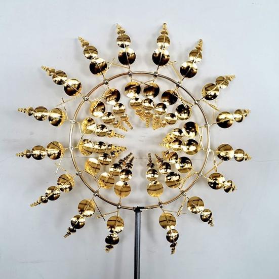 Metal Windmill 360 Degrees Spinning Iron Windmill Ornament Wind Powered Wind Catchers Sculptures Spinners for Yard Garden Patio Decoration