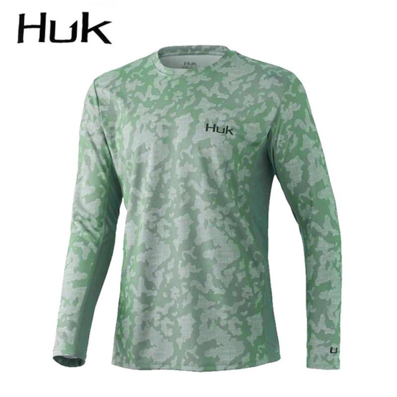 HUK Outdoor Sea Fishing UV Protection Hooded Shirt - Milk Silk, Sun Protection, Loose Fit.