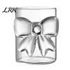 Heat Resistant Glass Tumbler Bow Cup, Breakfast Milk Coffee Mug, 300ml Whiskey for Decorative Transparent Cup Juice, Tea Home Bar Decor Gift