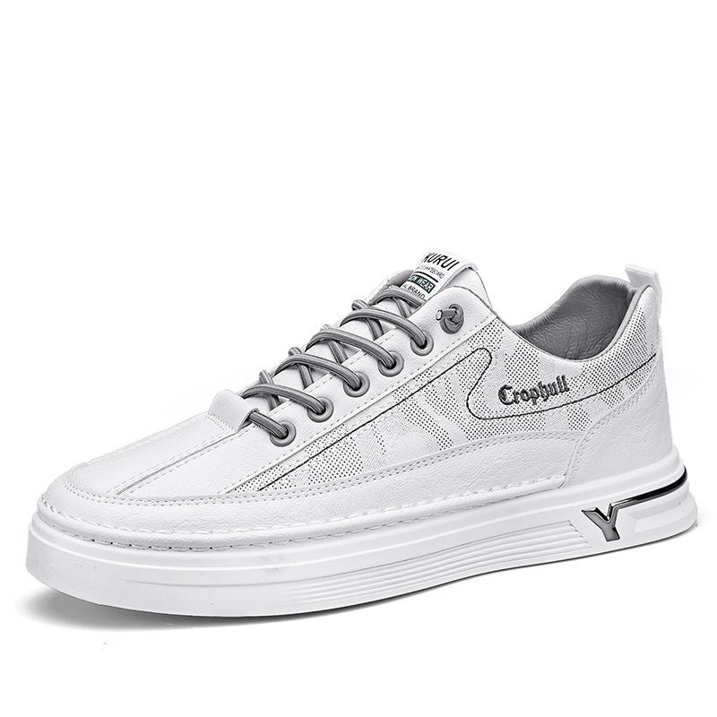 

Low-top foot-fitting white shoes men s shoes spring and autumn new retro leather surface commuting to work lazy sports and leisure shoes board shoes 39