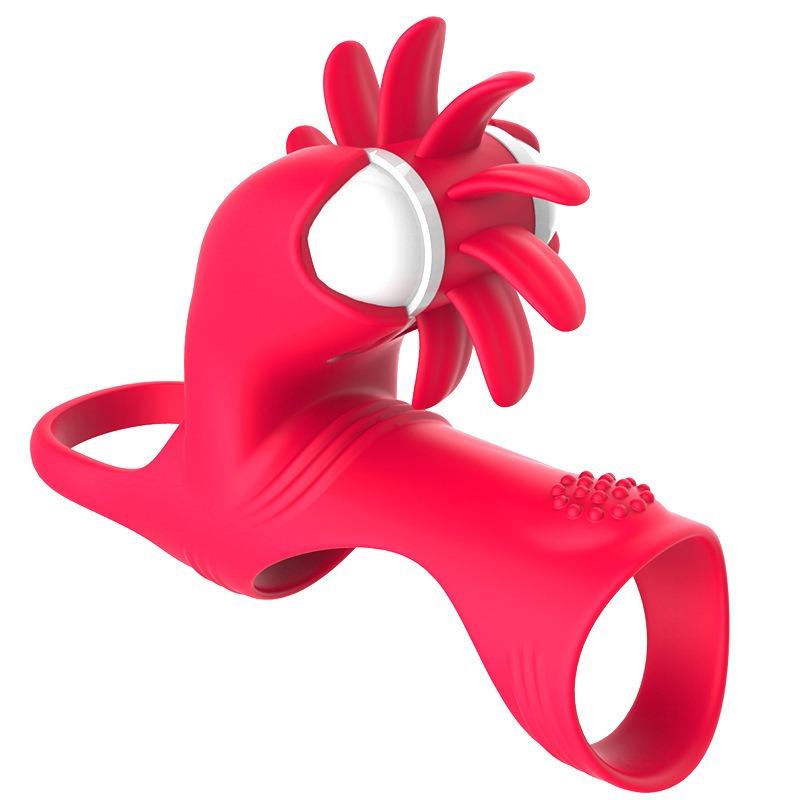 Upgrade Rotating Magic Tongue Ring II Triple Cum Locking Vibrating Ring Erotic Ring Adult Sex Products