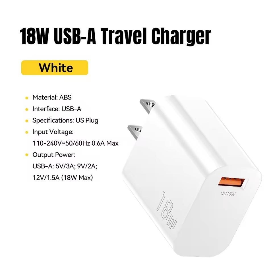 Essager 18W QC3.0 USB A Ladegerät USB Quick Charge 3.0 Schnell-Wandladegerät für Samsung S24 Huawei Xiaomi iPhone Handy-Ladegerät
