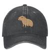 Berretto da Baseball Unisex Capibara Cappello Snapback Retro Usurato Lavato Regolabile