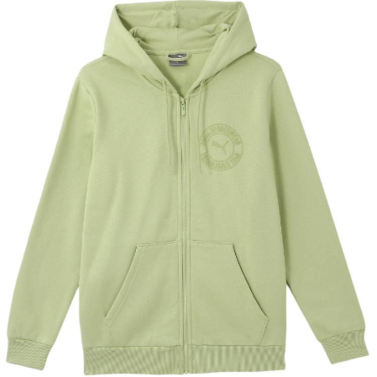 

Puma Logo Pattern Sports Casual Fleece Hooded Jacket Men jackets Green 688713-37 2XL