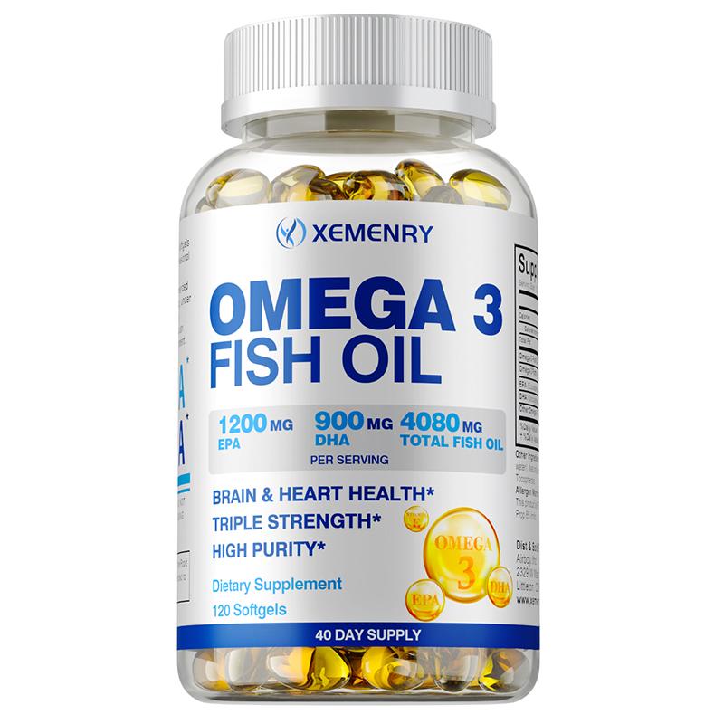 High-purity Omega-3 Fish Oil Capsules, Dietary Supplement, All-natural, Suitable for Both Men and Women.