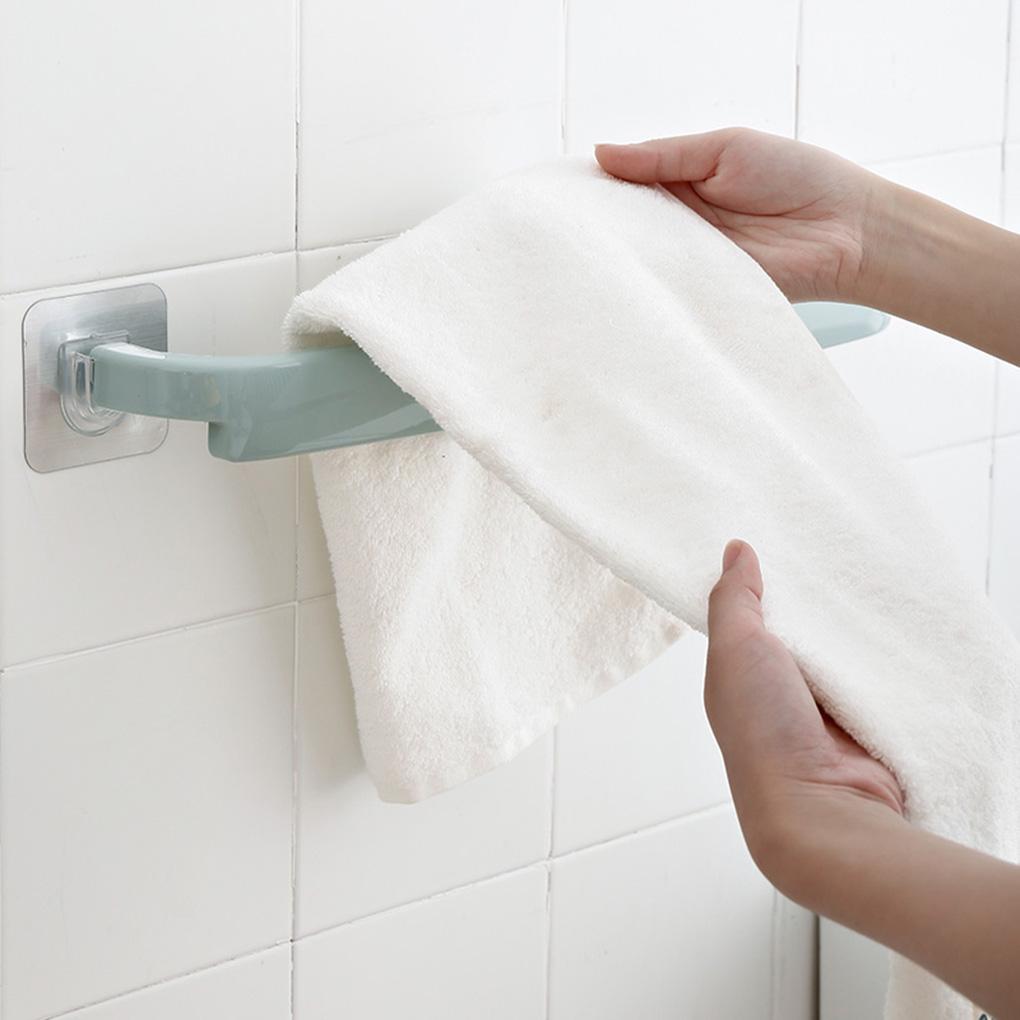 Self-adhesive Bathroom Single Towel Bar NO Drilling On Walls Plastic Kitchen Towel Hanging Rack Holder