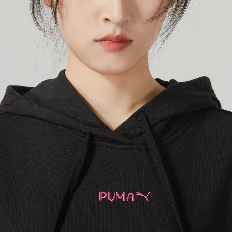 Puma Hooded Outdoor Trendy Casual Fashion Long Sleeve Sweatshirt Women Sweatshirt Black 625165-01