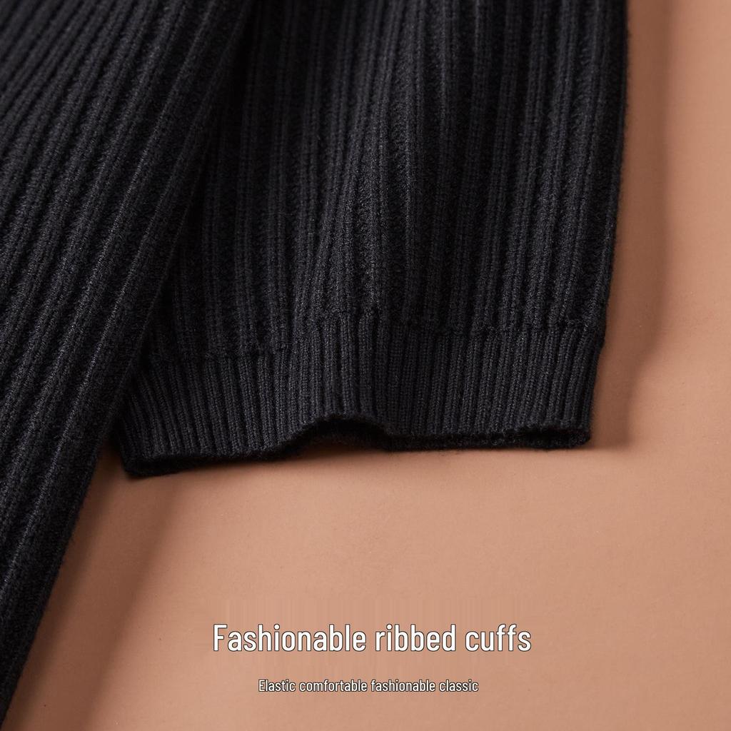 2025 Men's High-End Jacquard Crew Neck Short Sleeve Knitted Sweater – Fashionable & Versatile for Autumn/Winter