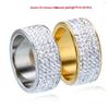 8MM Five-Row Rhinestone Inlaid Ceramic Stainless Steel Ring