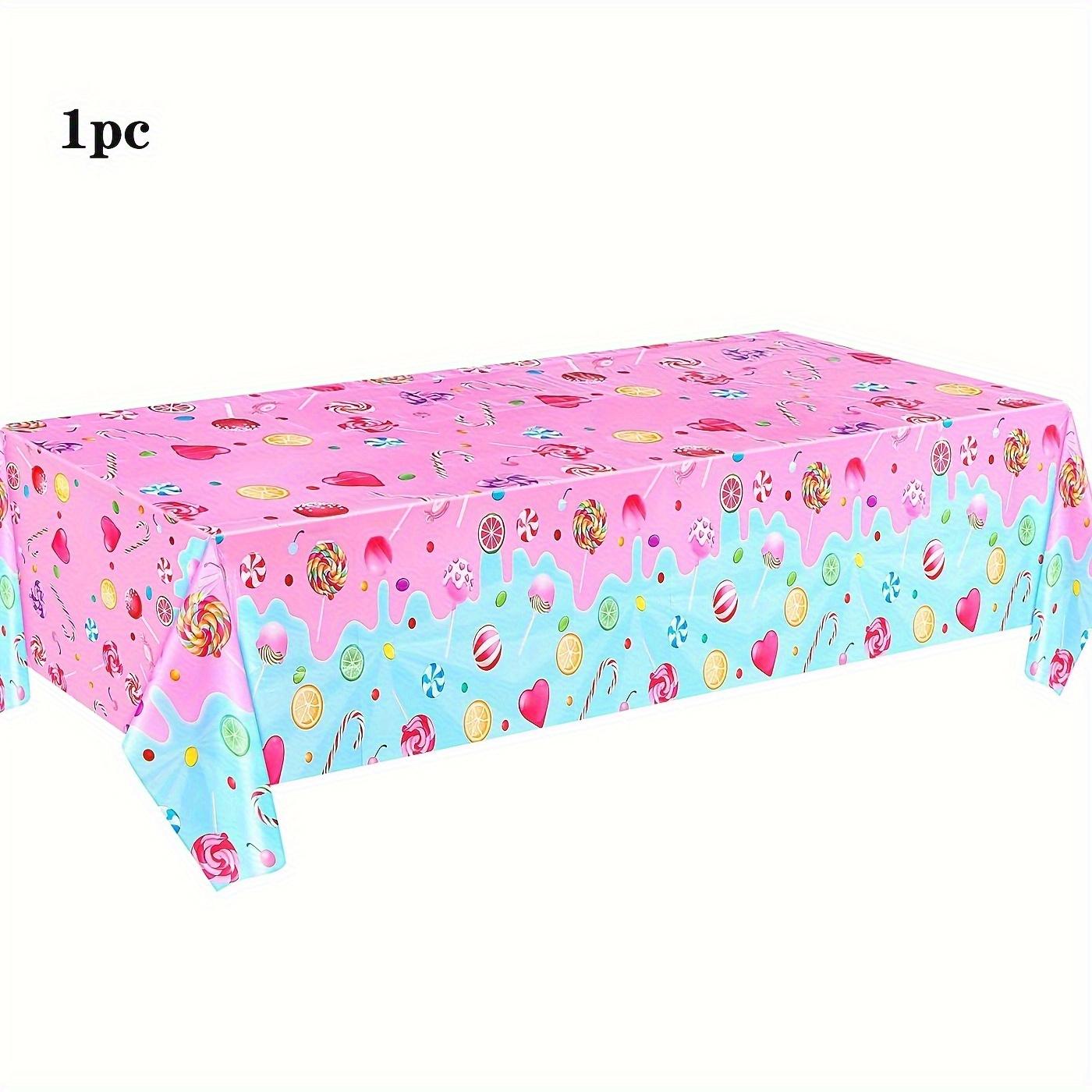 

1 piece of colorful candy themed disposable tablecloth 120*180cm