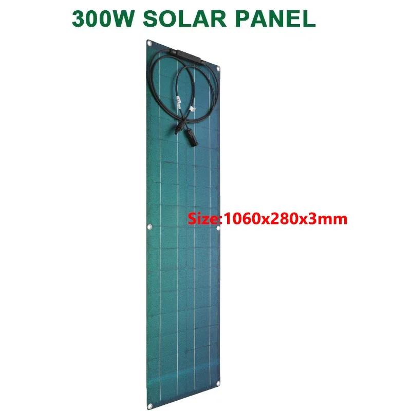 600W 300W Solar Plate Kit Flexible Solar Cells 18V Solar Panel System Battery Charger for Camping Yacht Motorhome Car RV Boat