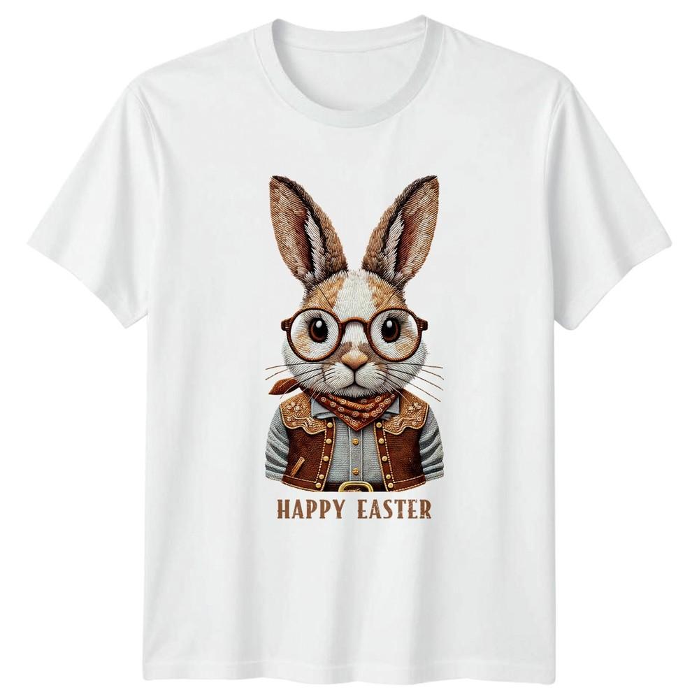 Frohe Ostern T-Shirt Hipster Hase Westliches Ostergeschenk Für Ihn Und Sie