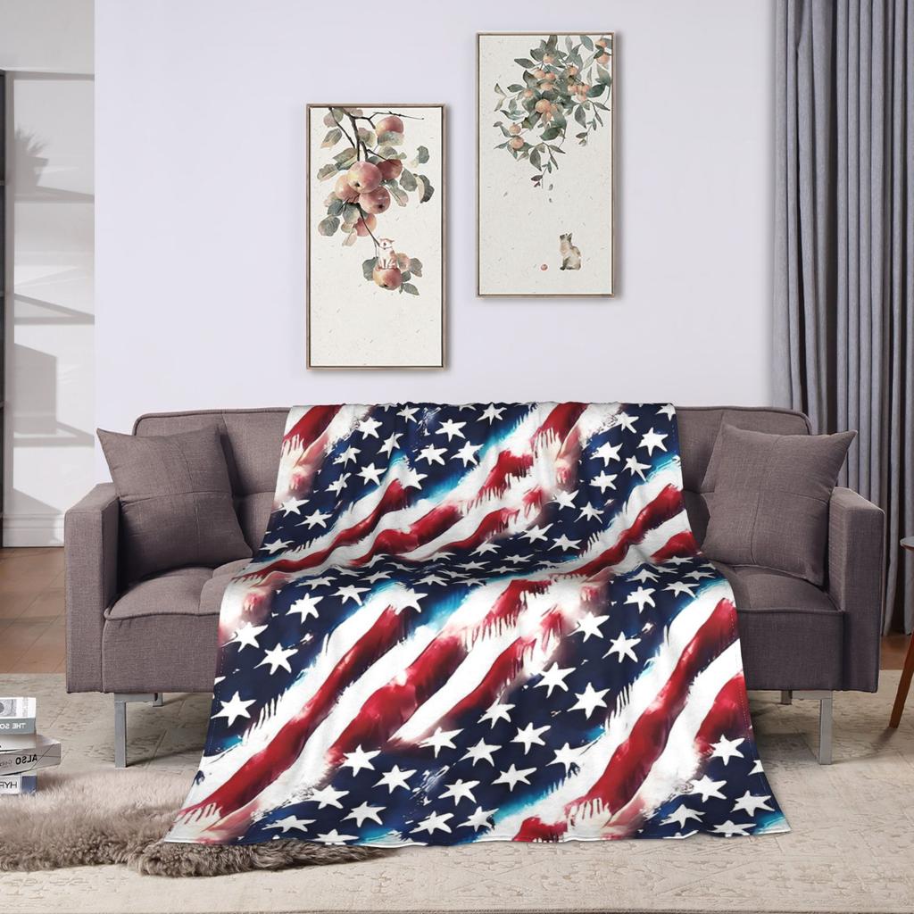 American Flag Blankets Quality Warm Throw Blanket Spring Airplane Travel Couch Chair Street Trend Bedspread