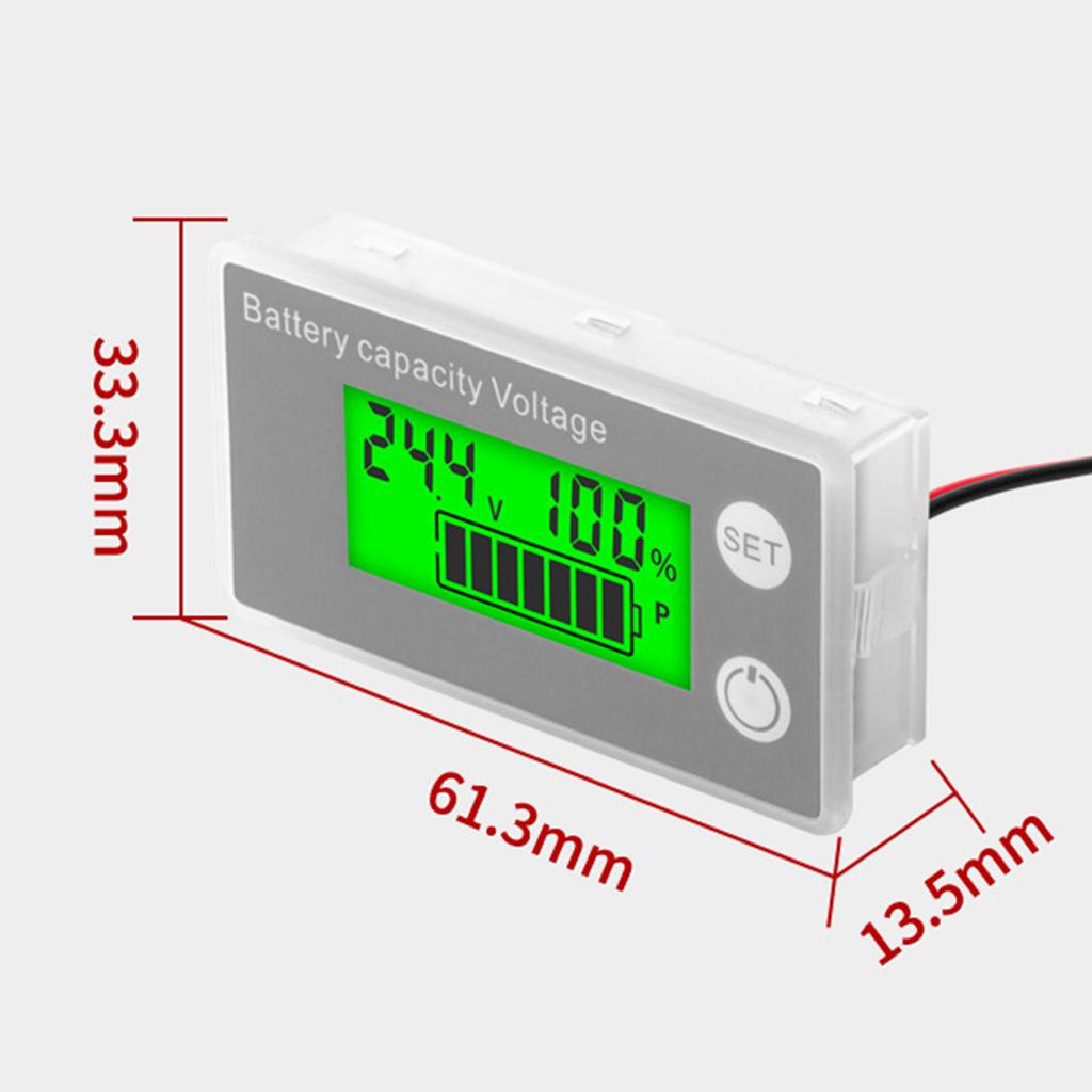 Universal LCD Voltmeter Battery VoltTester Panel DC8-100V VoltGauge VoltmetreMonitor with Percentage Display Backlit