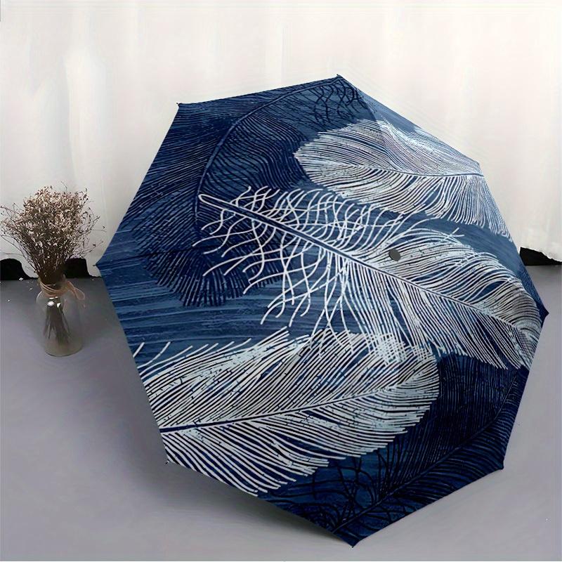 1pc Feather Circle Automatic Open/Close Umbrella with One Touch Button,, Windproof Design   Lightweight Portable Umbrella for Women & Men6122